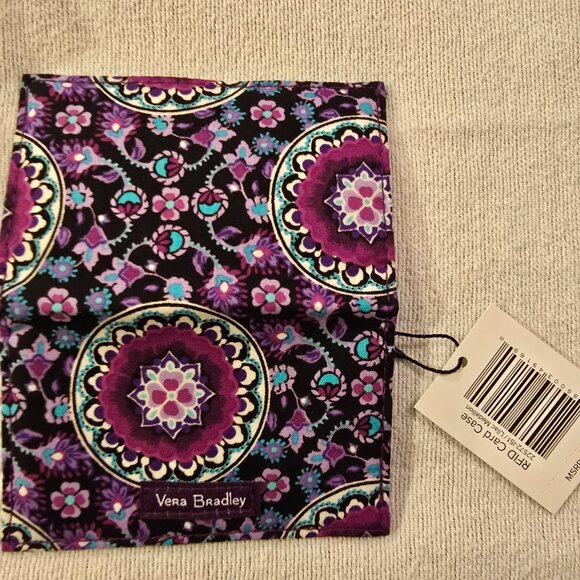 Vera Bradley NEW Card Case Lilac Medallion Purple Floral Retired Pattern RFID - Picture 8 of 10